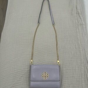 Tory Burch Lavender Crossbody Bag with Gold Accents